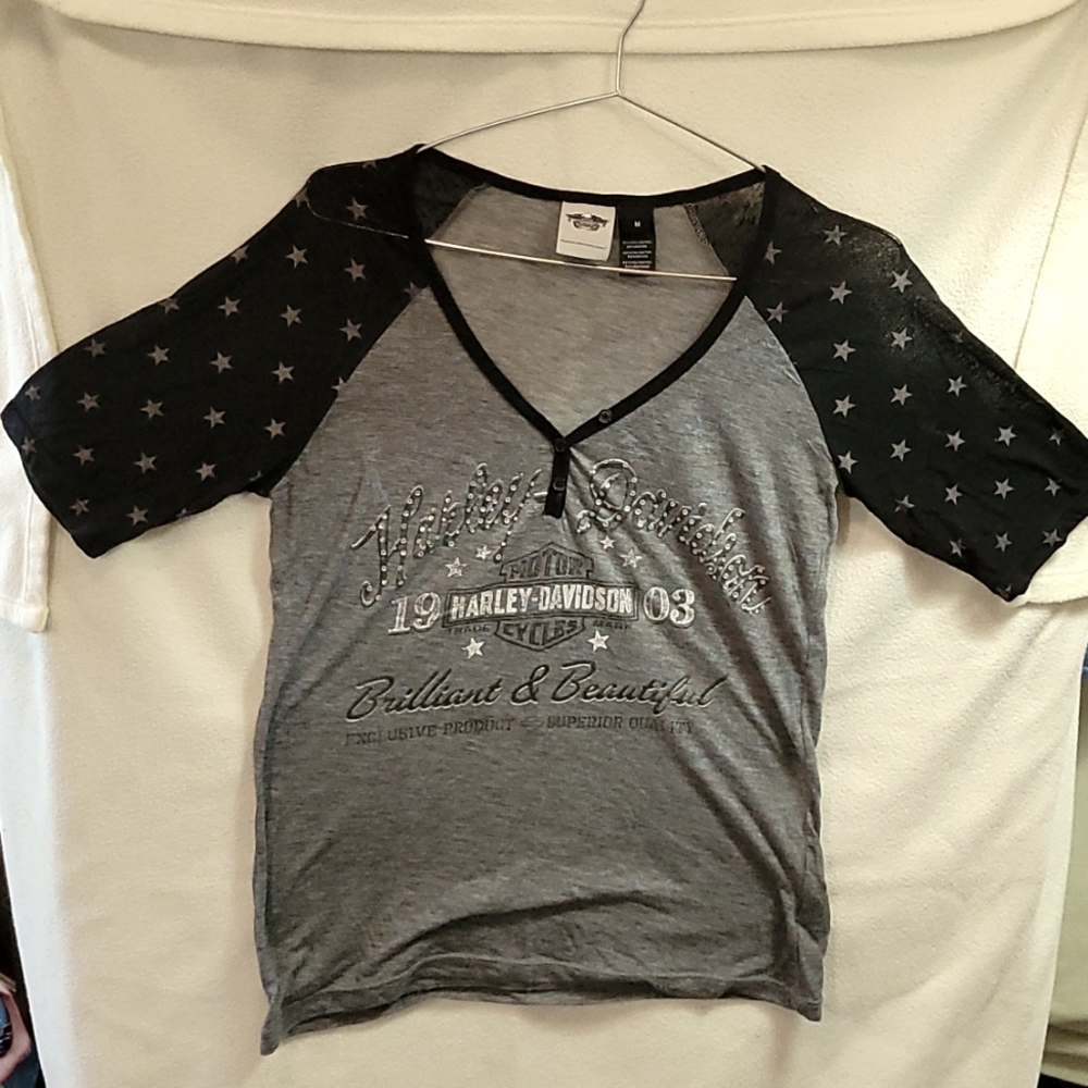 Sale!! Harley Davidson thin with rhinestones tshirt